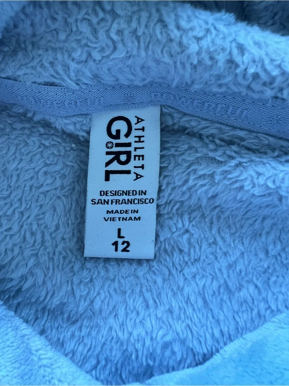 Athleta Plush Hooded Pullover Sweater  Blue Size L 12